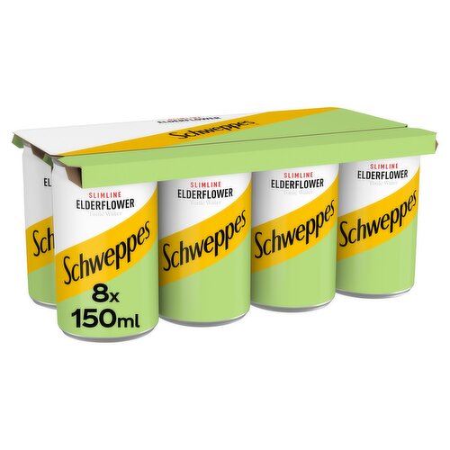 Schweppes Slimline Elderflower Tonic Water 8 x 150ml