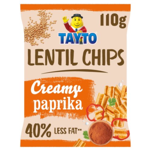 Tayto Creamy Paprika Flavour Lentil Chips 110g