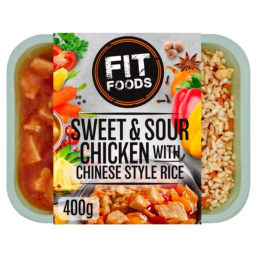 Fit Foods Sweet & Sour Chicken with Chinese Style Rice 400g