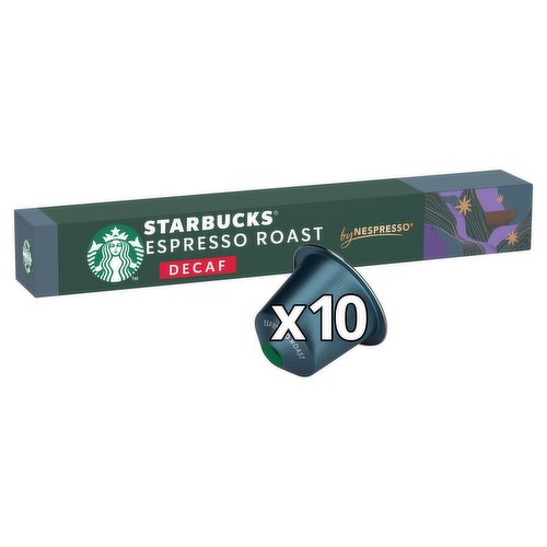 Starbucks® by Nespresso® Decaf Dark Espresso Roast Coffee Pods  X10