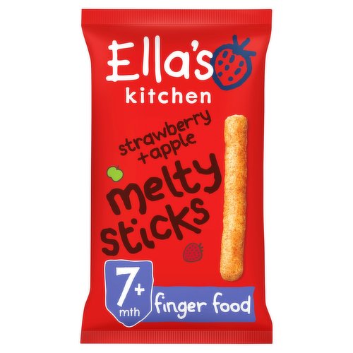 Ella's Kitchen Organic Strawberry and Apple Melty Sticks Melty Sticks Baby Snack 7+ Months 16g