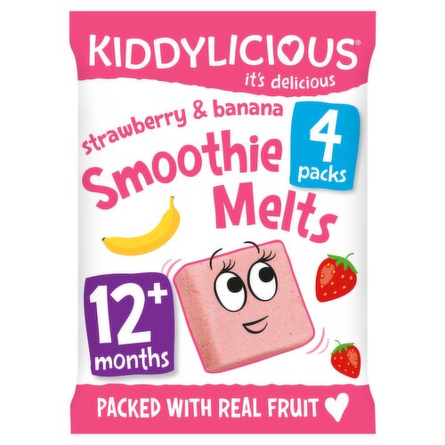 Kiddylicious Strawberry & Banana Smoothie Melts 4 x 6g (24g)