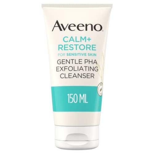 Aveeno Face CALM+RESTORE Gentle Smooth PHA Exfoliating Cleanser for Sensitive Skin 150ml