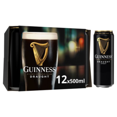 Guinness Draught Cold and Smooth 12 x 500ml Cans