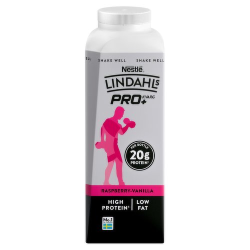 Lindahls Pro+ Kvarg Raspberry-Vanilla 250ml