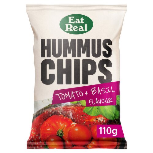 Eat Real Hummus Chips Tomato + Basil Flavour 110g