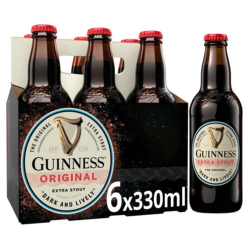 Guinness Original Extra Stout Beer 6 x 330ml Bottle 