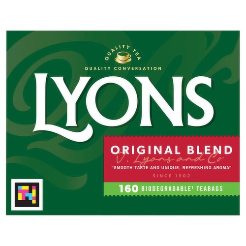 Lyons Original Blend 160 Biodegradable¹ Tea Bags 464g