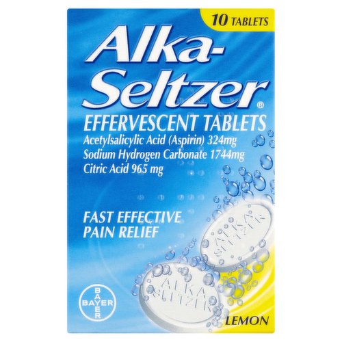 Alka-Seltzer Effervescent Tablets Lemon 10 Tablets