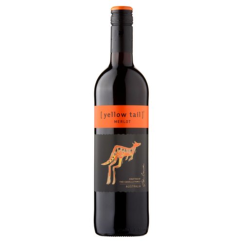 Merlot<br/><br/><b>Features</b><br/>Wine of South Eastern, Australia<br/>Crafted by The Casella Family<br/>Suitable for Vegans<br/><br/><b>Lifestyle</b><br/>Suitable for Vegans<br/>Suitable for Vegetarians<br/><br/><b>Pack Size</b><br/>750mL ℮<br/><br/><b>General Alcohol Data</b><br/>Alcohol By Volume - 13.5<br/>Tasting Notes - This superb [yellow tail] Merlot is bursting with smooth flavours of dark plums, mulberries and a subtle spice aroma. Have you just found your favourite [yellow tail]?<br/>Units - 10.1<br/><br/><b>Region of Origin</b><br/>South Eastern Australia<br/><br/><b>Wine Alcohol Data</b><br/>Agent - Casella Family Brands (Europe) Ltd<br/>Current Vintage - 2019<br/>Grape Variety - Merlot<br/>History - With true family heritage at every turn, [yellow tail] was created by and still owned by the sixth generation of the Casella family, who have a family philosophy "to make great tasting, consistent wine that everyone can enjoy”. Indeed, our [yellow tail] wine is still lovingly made at their family home town in South East Australia, where the Casella's old family home continues to stand proudly in the heart of the modern winery.<br/>Producer - Casella Family Brands Ltd<br/>Regional Information - [yellow tail] is produced from carefully selected high quality grapes, sourced from vineyards across the sweeping plains of South East Australia.<br/>Vinification Details - Our talented wine making team put their passion and expertise into creating consistently great wines that deliver on taste and quality with every bottle. Enjoy!<br/>Winemaker - Alan Kennett<br/><br/><b>Wine Colour</b><br/>Colour - Red<br/><br/><b>Storage Type</b><br/>Ambient<br/><br/><b>Recommended Storage</b><br/>Storage Type - To enjoy this wine at its best, drink within <> of purchase.<br/><br/>Country of Origin - Australia<br/><br/><b>Safety Statements</b><br/>Pregnancy Warning<br/><br/><b>Company Name</b><br/>Casella Family Brands (Europe) Ltd<br/><br/><b>Company Address</b><br/>The Stores,<br/>
The Officers' Mess,<br/>
Duxford,<br/>
Cambridgeshire,<br/>
CB22 4QH,<br/>
UK.<br/><br/><b>Web Address</b><br/>www.yellowtailwine.com<br/><br/><b>Return To</b><br/>Casella Family Brands (Europe) Ltd,<br/>
The Stores,<br/>
The Officers' Mess,<br/>
Duxford,<br/>
Cambridgeshire,<br/>
CB22 4QH,<br/>
UK.<br/>
www.yellowtailwine.com<br/><br/>