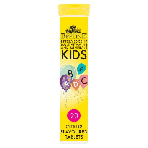 Beeline Effervescent Multivitamins & Minerals Kids Sugar Free 20 Citrus Flavoured Tablets