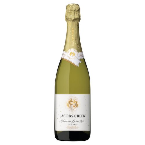 Chardonnay Pinot Noir - White Australian Wine<br/><br/><b>Features</b><br/>Wine of Australia<br/>Dry & crisp<br/><br/><b>Pack Size</b><br/>750mL ℮<br/><br/><b>General Alcohol Data</b><br/>Alcohol By Volume - 11.5<br/>Units - 8.6<br/><br/><b>Lower Age Limit</b><br/>Statutory - Years - 18<br/><br/><b>Safety Warning</b><br/>CAUTION: THE CONTENTS OF THIS BOTTLE ARE UNDER PRESSURE. SLANT BOTTLE AT 45° ANGLE AND POINT AWAY FROM YOURSELF AND OTHERS BEFORE REMOVING WIRE HOOD, DO NOT PRY THE CORK OR USE A CORKSCREW OR ANY OTHER IMPLEMENT WHEN OPENING.<br/><br/><b>Storage Type</b><br/>Ambient<br/><br/>Country of Origin - Australia<br/><br/><b>Safety Statements</b><br/>Pregnancy Warning<br/><br/><b>Origin</b><br/>Sparkling wine of Australia<br/><br/><b>Company Name</b><br/>Pernod Ricard Winemakers Pty Ltd<br/><br/><b>Company Address</b><br/>Chiswick Park,<br/>
W4 5AN.<br/><br/><b>Web Address</b><br/>www.jacobscreek.com<br/><br/><b>Return To</b><br/>Pernod Ricard Winemakers Pty Ltd,<br/>
Chiswick Park,<br/>
W4 5AN.<br/>
www.jacobscreek.com<br/><br/>