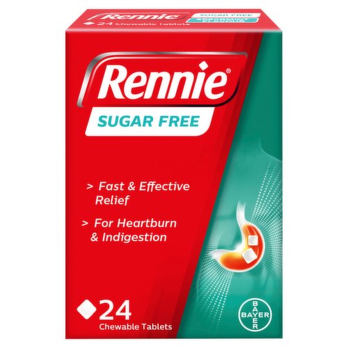 Rennie Sugar Free 680mg/80mg 24 Chewable Tablets