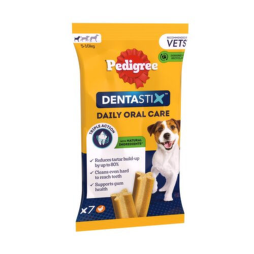 Pedigree Dentastix Daily Adult Small Dog Treats 7 x Dental Sticks 110g