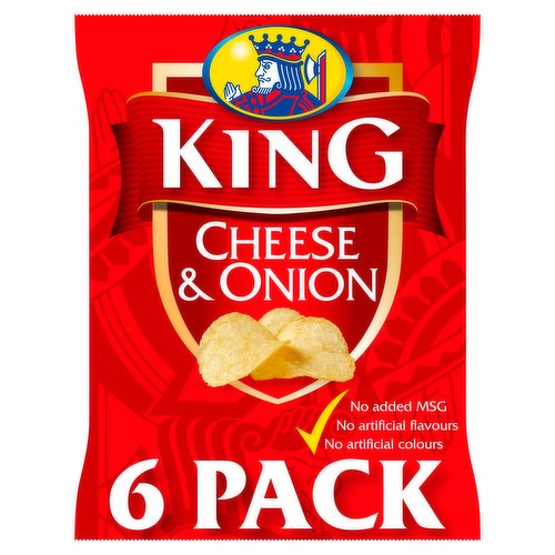 King Cheese & Onion Multipack Crisps 6 Pack 150g