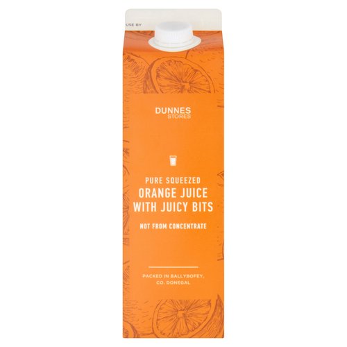 Dunnes Stores Pure Squeezed Orange Juice with Juicy Bits Not from Concentrate 1 Litre