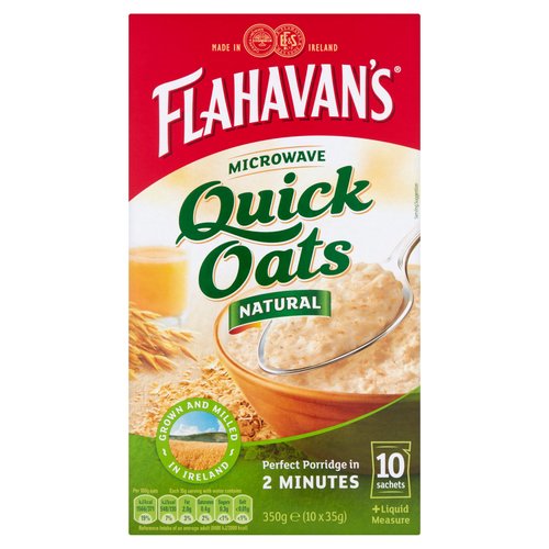 Flahavan's Microwave Quick Oats Natural 10 x 35g (350g)