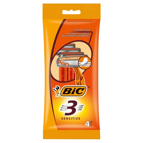 BIC 3 Sensitive Men's Razors - Pack of 4