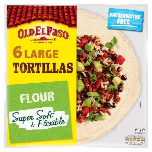 Old El Paso 6 Large Flour Tortillas 350g