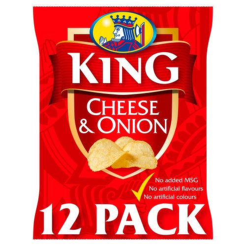 King Cheese & Onion Multipack Crisps 12 Pack 300g