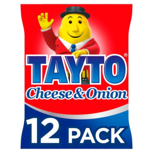 Tayto Cheese & Onion Multipack Crisps 12 Pack 300g