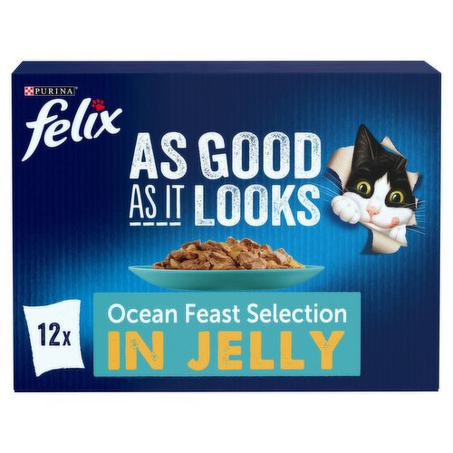 FELIX As Good As it Looks Ocean Feasts Wet Cat Food 12x100g