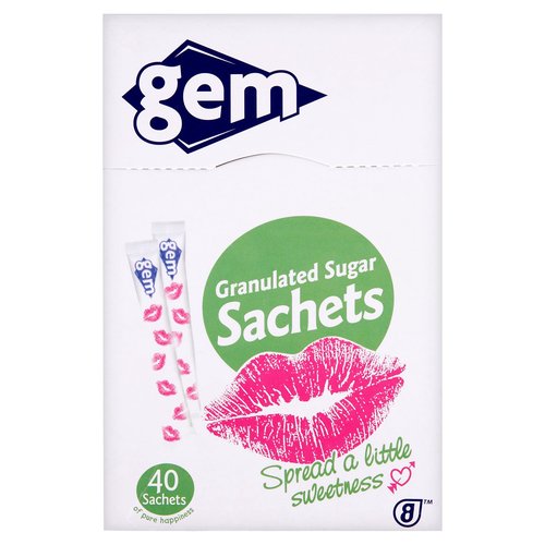 Gem Granulated Sugar Sachets 40 Sachets