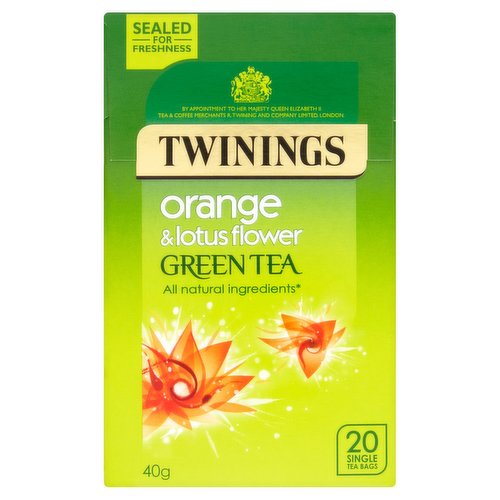 Twinings Orange & Lotus Flower Green Tea 20 Single Tea Bags 40g