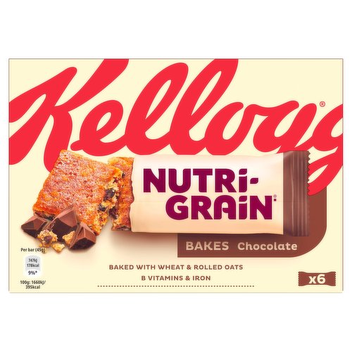 Kellogg's Nutri-Grain Bakes Chocolate Snack Bars 6x45g