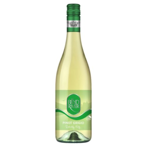 Pinot Grigio<br/><br/><b>Features</b><br/>Wine of Italy<br/>Delicately fruity<br/>Vegan friendly<br/><br/><b>Lifestyle</b><br/>Suitable for Vegans<br/><br/><b>Pack Size</b><br/>75cl ℮<br/><br/><b>Wine Alcohol Data</b><br/>Agent - Reh Kendermann GmbH<br/>Current Vintage - 2021<br/>Grape Variety - Pinot Grigio<br/>History - The Bend in the River portrays an aspirational, lifestyle brand which exemplifies style and appeals to discerning consumers who want the good things in life - great taste coupled with contemporary, classic design. The Bend in the River takes its name from the majestic River Rhine at the beginning of the beautiful gorge section of the middle Rhine, a UNESCO World Heritage Site. At this point it meanders its thoughtful way past the small town of Bingen, the home of The Bend in the River.<br/>Producer - Reh Kendermann GmbH<br/>Regional Information - The grapes for this wine are grown in the Rubicone area, located in the north of Italy and part of the famous Emiglia Romagna. The mediterranean climate with warm and sunny days provides perfect ripening conditions for the Pinot Grigio grapes, while the Fresh breeze from the adriatic sea brings cool nights for the typical fresh and lively character of the wine.<br/>Vinification Details - The grapes were harvested from mid-September onwards at optimum ripeness. They were then pressed gently, cooled down to 5°C and the heavier matter was allowed to settle naturally, leaving behind a clean juice with enhanced fruit definition. The juice was then fermented at low temperatures of 14-16°C / 57-61°F for approximately 3 weeks in stainless steel. The wine was kept on the fine lees for the remaining time before bottling, thereby gaining texture and a balanced palate.<br/>Winemaker - Steffan Haub<br/><br/><b>Wine Colour</b><br/>Colour - White<br/><br/><b>Storage Type</b><br/>Ambient<br/><br/><b>Recommended Storage</b><br/>Storage Type - To enjoy this wine at its best, drink within <> of purchase.<br/><br/>Country of Origin - Italy<br/><br/><b>Safety Statements</b><br/>Pregnancy Warning<br/><br/><b>Origin</b><br/>Wine of Italy<br/><br/><b>Company Name</b><br/>Reh Kendermann GmbH<br/><br/><b>Company Address</b><br/>Weinkellerei,<br/>
D-55411 Bingen,<br/>
Germany.<br/><br/><b>Return To</b><br/>Reh Kendermann GmbH,<br/>
Weinkellerei,<br/>
D-55411 Bingen,<br/>
Germany.<br/><br/>