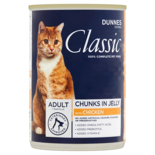 Dunnes Stores Classic Adult Cat Food Chunks in Jelly with Chicken - Adult - 400g