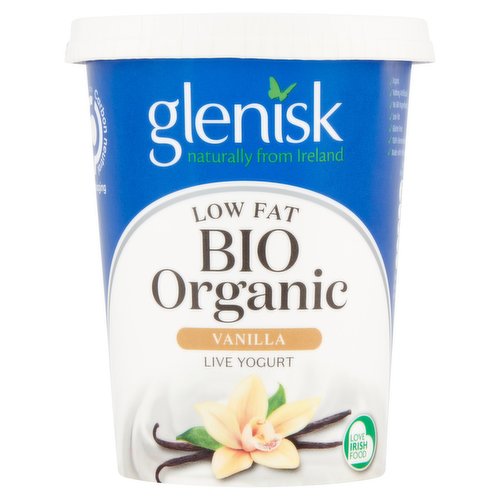 Glenisk Low Fat Bio Organic Vanilla Live Yogurt 450g