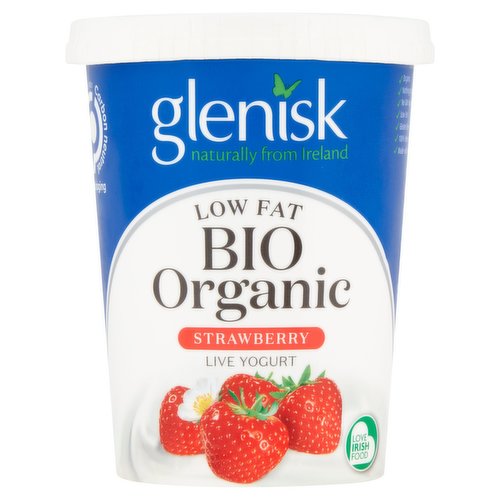 Glenisk Low Fat Bio Organic Strawberry Live Yogurt 450g