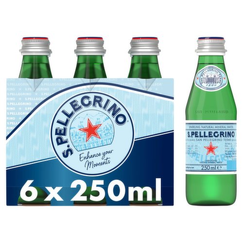 San Pellegrino Sparkling Natural Mineral Water Glass 6x250ml