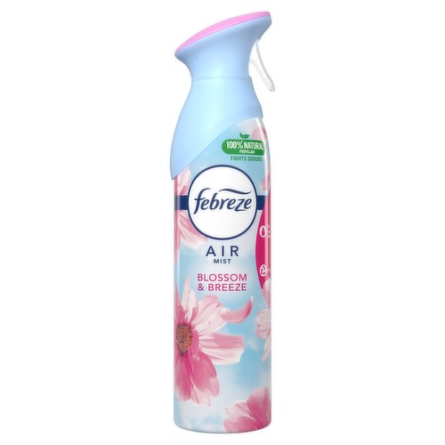 <b>Features</b><br/>Febreze with Odourclear technology fights odours and leaves a light fresh scent<br/>Blossom & Breeze fragrance is inspired by the freshness of delicate soft petals<br/>Doesn't mask but truly fights tough lingering odours, leaving a light fresh scent<br/>Amazing light fresh fragrances<br/>Non-flammable, 100% natural propellant<br/>Wide range of high quality fragrances<br/><br/><b>Pack Size</b><br/>300Mililiters ℮<br/><br/><br/><b>Ingredients</b><br/>Delta-Damascone<br/>Linalool<br/><br/><b>Safety Warning</b><br/>Pressurised container: May burst if heated. Keep out of reach of children. IF IN EYES: Rinse cautiously with water for several minutes. Remove contact lenses, if present and easy to do. Continue rinsing. Use only as directed. Keep away from heat, hot surfaces, sparks, open flames and other ignition sources. No smoking. Do not pierce or burn, even after use. Protect from sunlight. Do not expose to temperatures exceeding 50°C. 5% by mass of the contents are flammable. Contains Delta-Damascone, Linalool. May produce an allergic reaction.<br/><br/><b>Storage Type</b><br/>Ambient<br/><br/>Country of Origin - Italy<br/>Packed In - Italy<br/><br/><b>CLP Regulation</b><br/>Corrosion - Warning<br/>Environment - Warning<br/>Exclamation Point - Warning<br/>Exploding Bomb - Warning<br/>Flame - Warning<br/>Flame Over Circle - Warning<br/>Gas Cylinder - Warning<br/>Health Hazard - Warning<br/>Skull & Crossbones - Warning<br/><br/><b>Telephone Helpline</b><br/>0800 358 0893<br/><br/><b>Return To</b><br/>Procter & Gamble UKWeybridgeSurreyKT13 0XPUnited Kingdom<br/><br/>