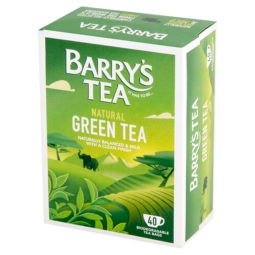 Barry's Tea Natural Green Tea 40 Biodegradable Tea Bags 100g