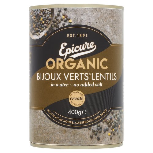 Epicure Organic Bijoux Verts Lentils in Water 400g