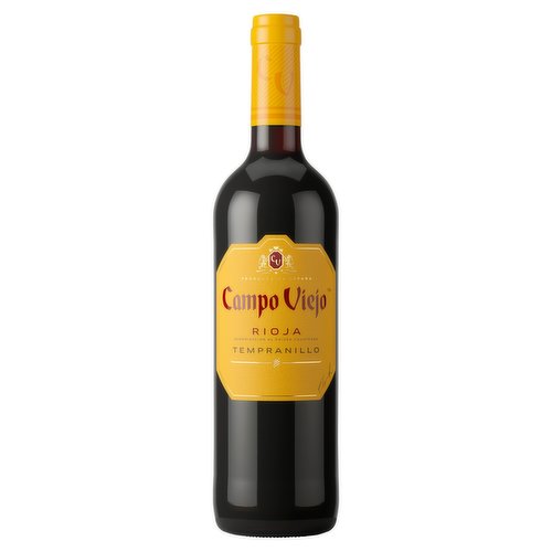 Red wine<br/><br/><b>Features</b><br/>Wine of Spain<br/>Award-winning Rioja, perfect for dinner parties as well as for everyday<br/>Wine in Moderation - Choose, Share, Care<br/><br/><b>Pack Size</b><br/>75cl ℮<br/><br/><b>General Alcohol Data</b><br/>Alcohol By Volume - 13.5<br/>Serving Suggestion - Pairs perfectly with everyday dishes such as Spaghetti Bolognese, roast chicken, burgers, grilled vegetables, light cheeses or frittatas<br/>Tasting Notes - The most vibrant expression of Tempranillo, showing ripe red fruit characteristics and a slight vanilla and spice character from four months in American oak<br/>Units - 10.1<br/><br/><b>Wine Alcohol Data</b><br/>Agent - Pernod Ricard<br/>Current Vintage - 2019<br/>Grape Variety - Tempranillo<br/>History - Campo Viejo's dedication to Spanish winemaking since 1959, alongside the most advanced winemaking techniques available, allows the winemaking team to create modern twists on traditional methods. The winery delivers progressive styles of Rioja that satisfies today's discerning modern palates and is perfect for sharing with friends. Campo Viejo is the number 1 Rioja in the world and the number 1 premium Spanish wine in the UK.<br/>Producer - Bodegas Campo Viejo<br/>Regional Information - Undoubtedly one of the best wineries in the world, Campo Viejo is located right in the heart of Rioja, Northern Spain, and is one of the leading wineries in sustainability and innovation. 100% of its electricity comes from renewable sources, and it's the first winery to be certified by Wineries for Climate Protection. Campo Viejo is committed to reduce its carbon footprint by implementing initiatives such as reducing the bottle-weight which has resulted in 30% less carbon emissions, careful water management (average water used to produce a single bottle of Campo Viejo is 0.80L as compared to the Spanish average of 2.25L) and protecting the biodiversity amongst other projects.<br/>Vinification Details - Grapes are fermented in vats at a controlled temperature of around 25ºC. Maceration with skins for approximately 12 days to deliver the colour of the wine. The wine then spends 4 months in American oak casks before rounding off its ageing in the bottle.<br/>Winemaker - Elena Adell<br/><br/><b>Wine Colour</b><br/>Colour - Red<br/><br/><b>Lower Age Limit</b><br/>Statutory - Years - 18<br/><br/><b>Storage Type</b><br/>Ambient<br/><br/><b>Recommended Storage</b><br/>Storage Type - This wine is ideal for drinking now but can be kept for up to <><br/><br/><b>Preparation and Usage</b><br/>Serve at 15-16 °C<br/><br/>Country of Origin - Spain<br/><br/><b>Safety Statements</b><br/>Do not drive<br/>Pregnancy Warning<br/><br/><b>Company Name</b><br/>Pernod Ricard UK Ltd.<br/><br/><b>Company Address</b><br/>Chiswick Park,<br/>
London,<br/>
W4 5YG.<br/><br/><b>Web Address</b><br/>www.pernod-ricard-uk.com<br/>www.wineinmoderation.eu<br/><br/><b>Return To</b><br/>Questions, comments or suggestions - Contact us at: www.pernod-ricard-uk.com<br/>
Pernod Ricard UK Ltd.,<br/>
Chiswick Park,<br/>
London,<br/>
W4 5YG.<br/>
www.wineinmoderation.eu<br/><br/>