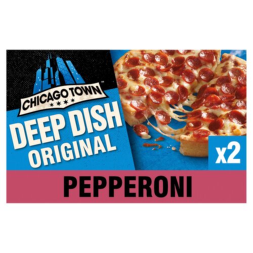 Chicago Town 2 Deep Dish Pepperoni Mini Pizzas 2 x 155g