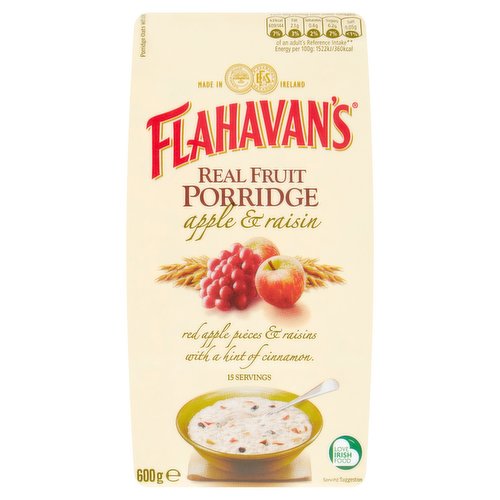 Flahavan's Real Fruit Porridge Apple & Raisin 600g - Dunnes Stores