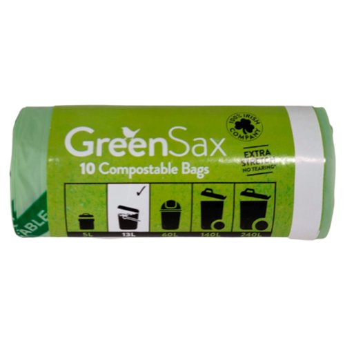 GreenSax 10 13L Compostable Caddy Bin Bags