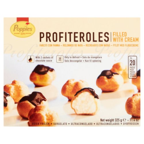 Poppies Profiteroles Filled with Cream 20 Pieces 325g