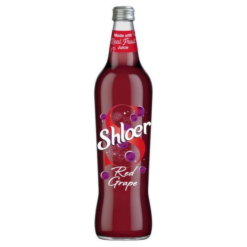 Non-alcoholic sparkling red grape juice drink with sweetener.<br/><br/><b>Features</b><br/>Free from artificial colours, flavourings and preservatives<br/>Suitable for vegans<br/><br/><b>Lifestyle</b><br/>Suitable for Vegans<br/><br/><b>Pack Size</b><br/>750ml ℮<br/><br/><br/><b>Ingredients</b><br/>Carbonated Water<br/>Red Grape Juice from Concentrate (25%)<br/>Malic Acid<br/>Natural Flavourings<br/>Acidity Regulator (Sodium Citrate)<br/>Citric Acid<br/>Sweetener: Sucralose<br/><br/><b>Safety Warning</b><br/>Contents under pressure. Open with care pointing away from face.<br/><br/><b>Storage Type</b><br/>Ambient<br/><br/><b>Storage</b><br/>Please store upright in a cool place, out of direct sunlight.<br/>
Refrigerate after opening and consume within 3 days.<br/><br/><b>Preparation and Usage</b><br/>Serve chilled.<br/><br/>Packed In - United Kingdom<br/><br/><b>Origin</b><br/>Packed in the UK<br/><br/><b>Company Name</b><br/>Shloer / SHS Sales & Marketing Ltd.<br/><br/><b>Company Address</b><br/>Shloer,<br/>
A division of Merrydown PLC.,<br/>
Admail 4219.,<br/>
Glos.,<br/>
GL3 1FD.<br/>
<br/>
SHS Sales & Marketing Ltd.,<br/>
Unit Q1 Aerodrome Bus. Park,<br/>
Rathcoole,<br/>
Ireland.<br/><br/><b>Durability after Opening</b><br/>Consume Within - Days - 3<br/><br/><b>Web Address</b><br/>www.shloer.com<br/><br/><b>Return To</b><br/>Shloer,<br/>
A division of Merrydown PLC.,<br/>
Admail 4219.,<br/>
Glos.,<br/>
GL3 1FD.<br/>
<br/>
SHS Sales & Marketing Ltd.,<br/>
Unit Q1 Aerodrome Bus. Park,<br/>
Rathcoole,<br/>
Ireland.<br/>
www.shloer.com<br/>