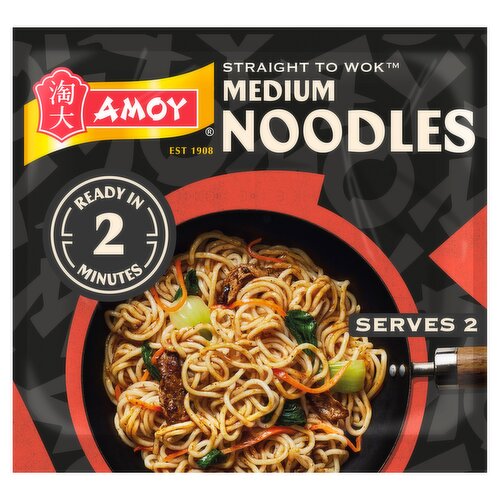 Amoy Straight to Wok Medium Noodles 2 x 150g