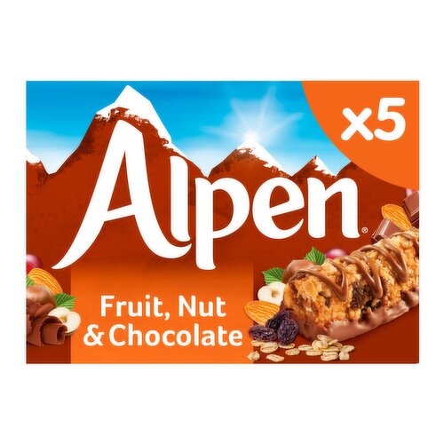 Alpen Cereal Bars Fruit & Nut with Milk Chocolate 5 x 29g