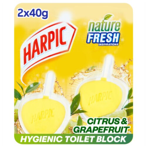 Harpic Hygienic Toilet Block Citrus & Grapefruit Splash 2 x 40g