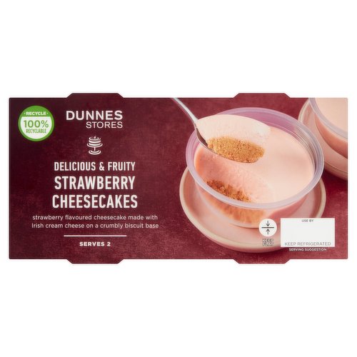 Dunnes Stores Strawberry Cheesecakes 2 x 125g (250g)