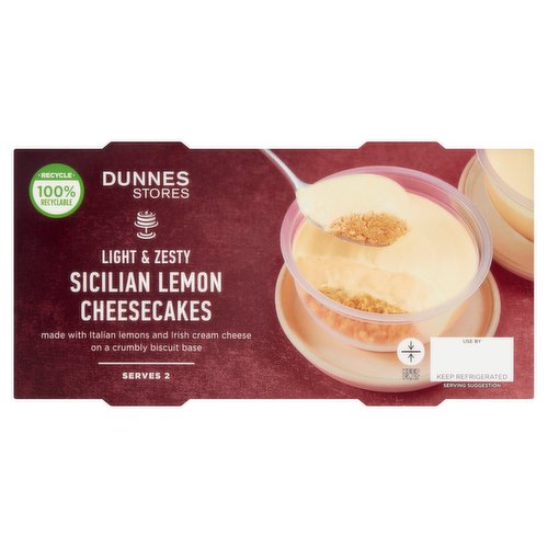 Dunnes Stores Sicilian Lemon Cheesecakes 2 x 125g (250g)