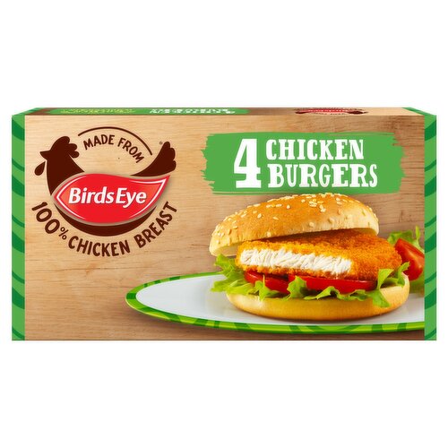 Birds Eye 4 Wholegrain Breaded Chicken Burgers 200g