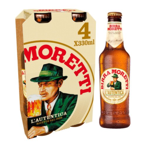 Birra Moretti Genuine Italian Premium Lager  4 x 330 ml bottle